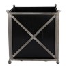 Large square planter made of black sheet metal at  Moinat SA  - Antiques and home décor