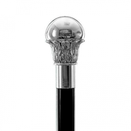 Walking stick with silver-plated knob "Boule et sur" by Moinat SA – Antiques and decorative items