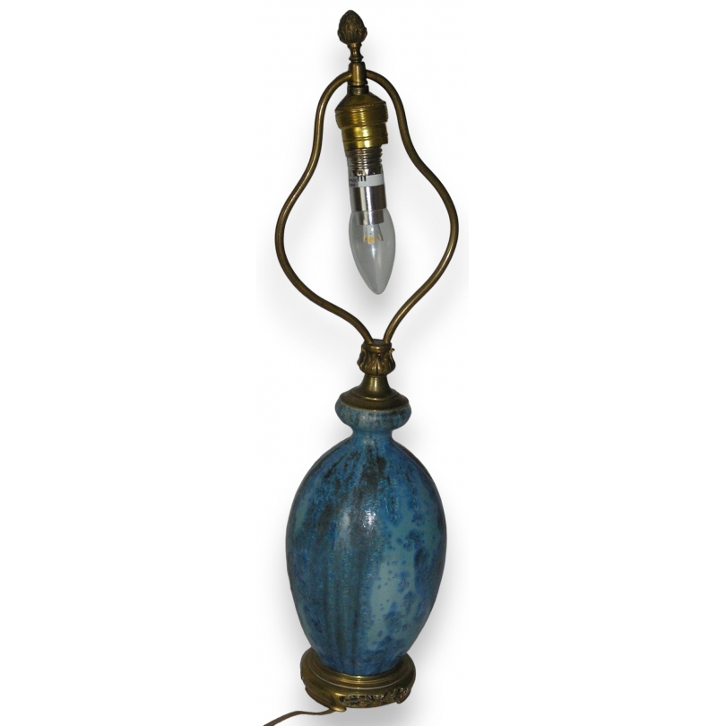 Lamp, made of iridescent stoneware. With a frame by  Moinat SA  - Antiques and home décor