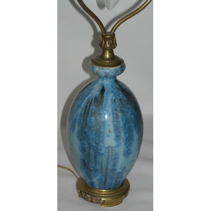 Lamp, made of iridescent stoneware. With a frame by  Moinat SA  - Antiques and home décor