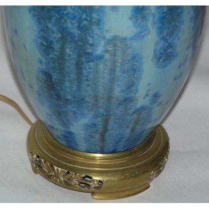 Lamp, made of iridescent stoneware. With a frame by  Moinat SA  - Antiques and home décor