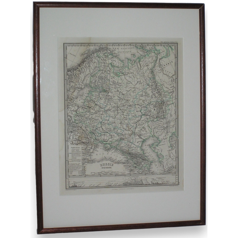 Carte géographique ancienne sur papier