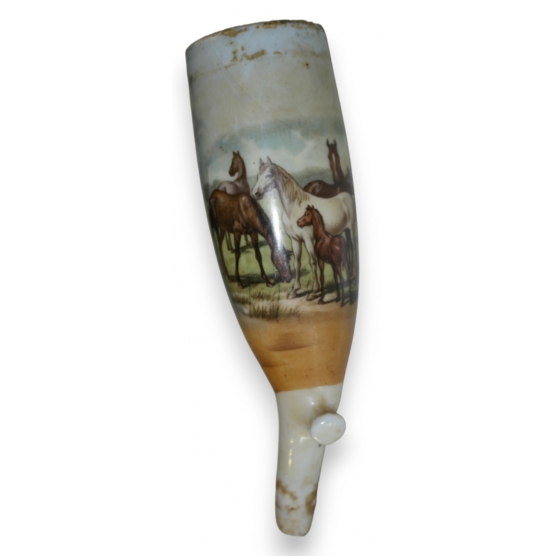 Pipe en porcelaine allemande "Chevaux"