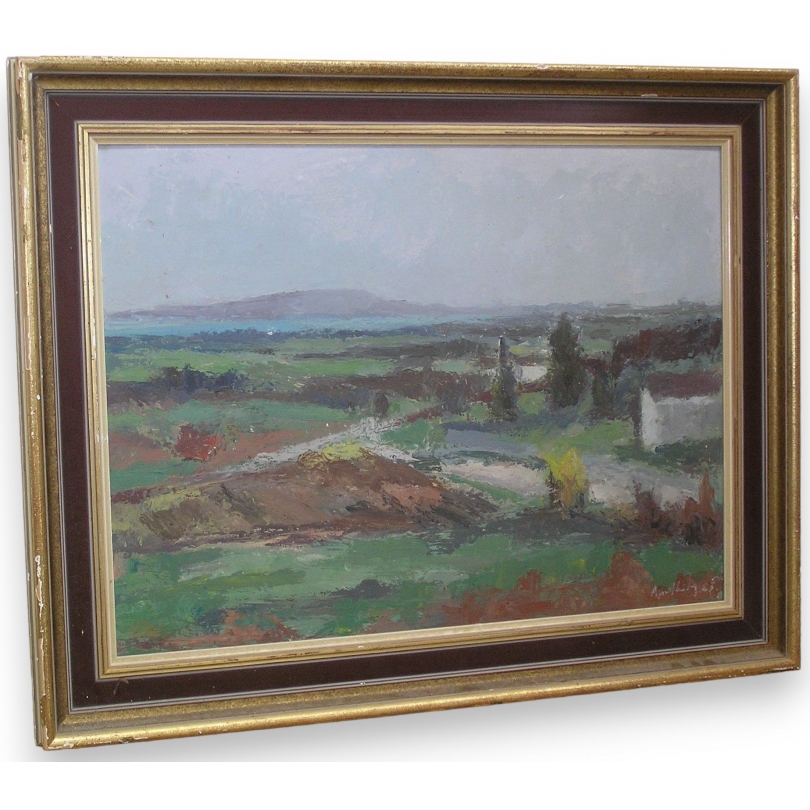 Paintings | Oil on panel painting ‘Landscape’, Moinat SA  – Antiques and home décor