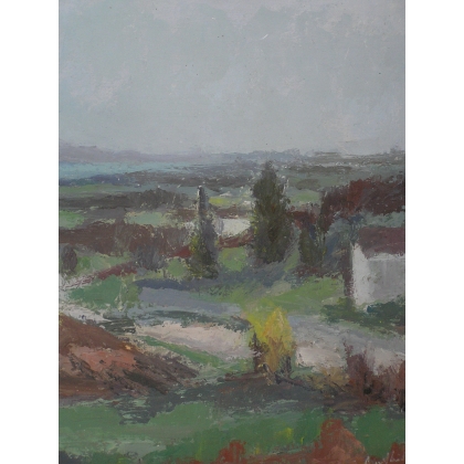 Paintings | Oil on panel painting ‘Landscape’, Moinat SA  – Antiques and home décor