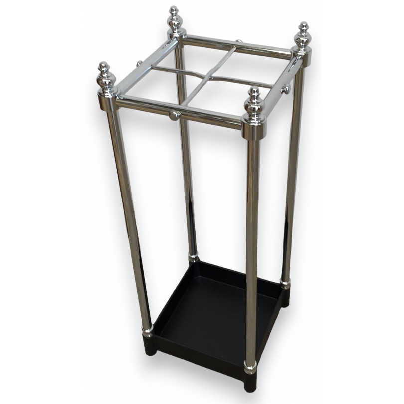 Square chrome-plated brass umbrella stand at  Moinat SA  - Antiques and home décor