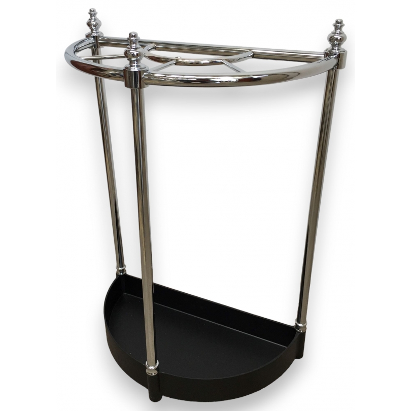 Porte-parapluie demi-lune en laiton chromé