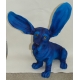 Chien Basset surpris bleu