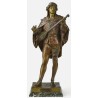  Sculpture "Troubadour" en régule, socle marbre sur  Moinat SA  - Antiquités décoration