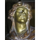 Sculpture "Troubadour" en régule, socle marbre