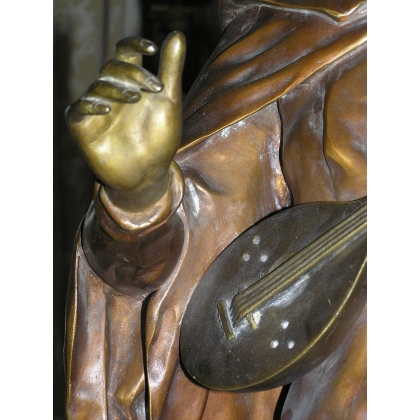  Sculpture "Troubadour" en régule, socle marbre sur  Moinat SA  - Antiquités décoration