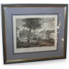Print on paper: ‘View of the temple at Moinat SA’ – Antiques and home décor – Prints, lithographs