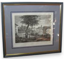 Gravure sur papier "Vue du temple de