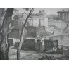 Print on paper: ‘View of the temple at Moinat SA’ – Antiques and home décor – Prints, lithographs