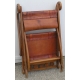 Fauteuil pliant, en bois et cuir