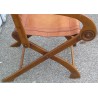 Folding armchair, in wood and leather, from  Moinat SA  - Antiques and home décor