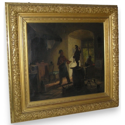 Tableau \"Scène d\'intérieur - L\'artiste\"