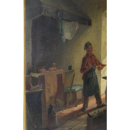 Tableau \"Scène d\'intérieur - L\'artiste\"