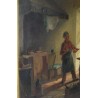 Tableau \"Scène d\'intérieur - L\'artiste\"