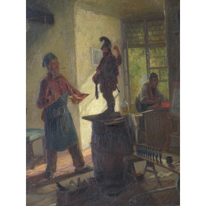 Tableau \"Scène d\'intérieur - L\'artiste\"