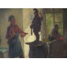 Tableau \"Scène d\'intérieur - L\'artiste\"