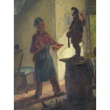 Tableau \"Scène d\'intérieur - L\'artiste\"