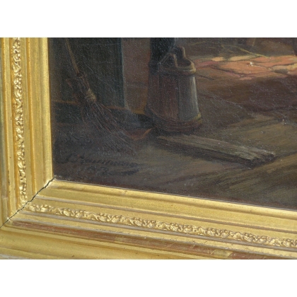 Tableau \"Scène d\'intérieur - L\'artiste\"