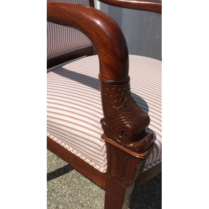 Paire de fauteuils Empire français, aux