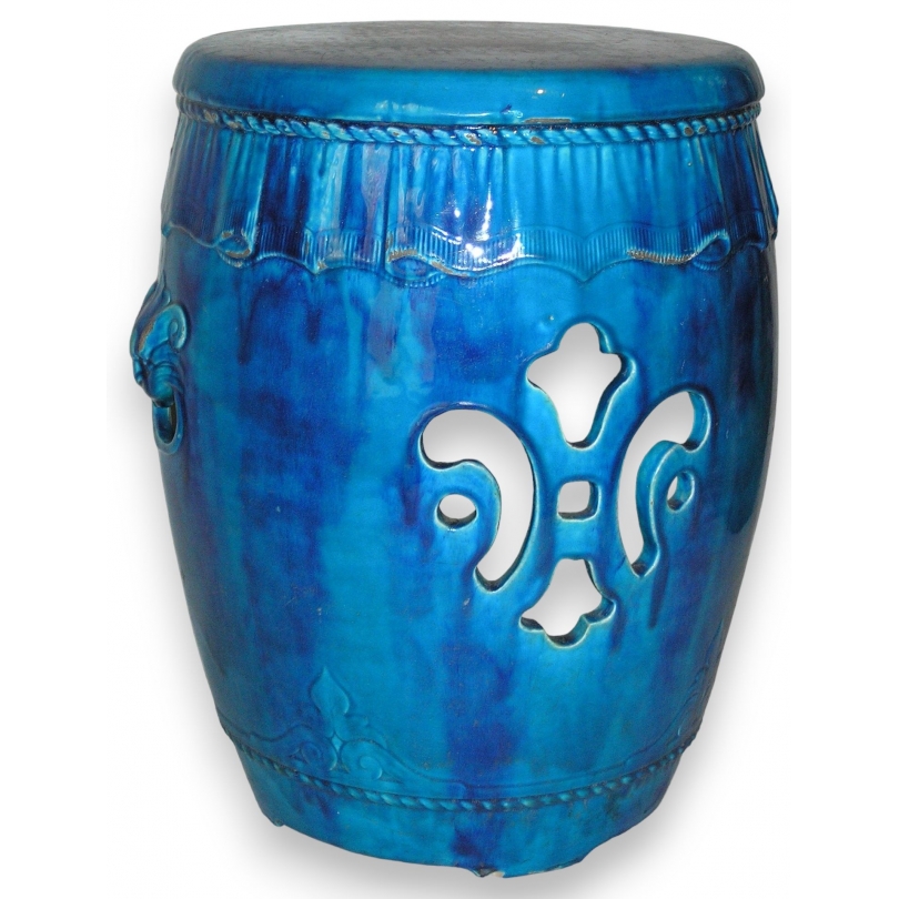 Stool, made of blue stoneware. MINTON. at  Moinat SA  - Antiques and home décor