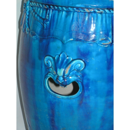 Stool, made of blue stoneware. MINTON. at  Moinat SA  - Antiques and home décor