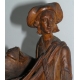 Paire de sculptures figurines "Femme et