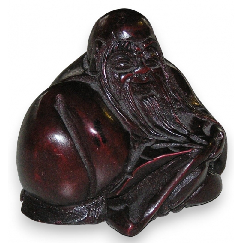 Netsuké sculpture "Sage assis", en bois