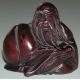 Netsuké sculpture "Sage assis", en bois