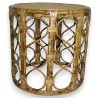 Round rattan stool. Wicker seat. Available from Moinat SA – Antiques and home décor