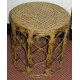 Tabouret rond, en rotin. Siège canné.