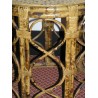 Round rattan stool. Wicker seat. Available from Moinat SA – Antiques and home décor