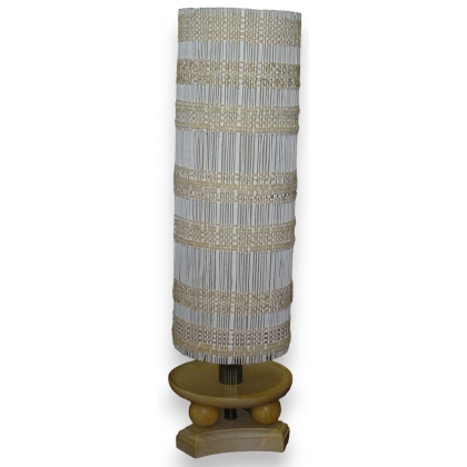 Lamp with wooden base and lampshade at  Moinat SA  - Antiques and home décor