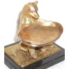 Vergoldete Bronzefigur „Bär“ mit Tablett und schwarzem Sockel. bei  Moinat SA  – Antiquitäten und Dekoration