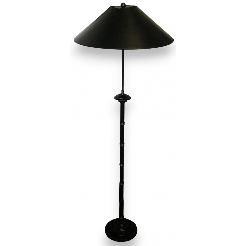  Luminaire, en bois tourné noir. Avec sur  Moinat SA  - Antiquités décoration