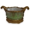 Coupe ovale en porcelaine verte