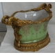 Coupe ovale en porcelaine verte