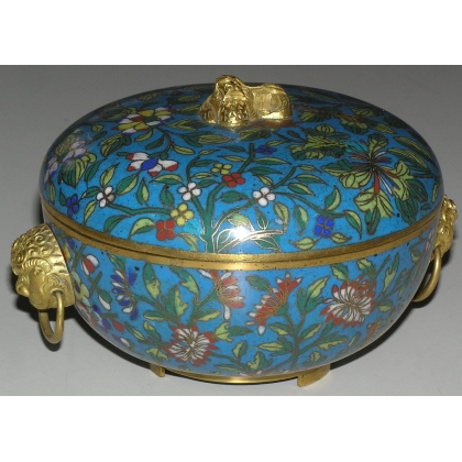 Round box with lid, enamelled, by Moinat SA – Antiques and decorative items