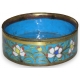 Coupe ronde, en métal cloisonné à fond