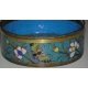 Coupe ronde, en métal cloisonné à fond