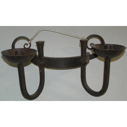 Two-light wall light, made of wrought iron. From  Moinat SA  - Antiques and home décor