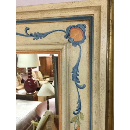  Miroir, en bois peint. Avec décor, sur  Moinat SA  - Antiquités décoration