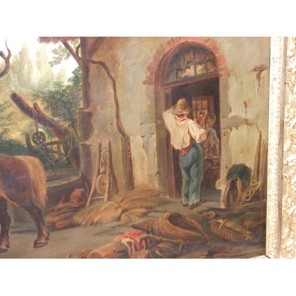 Paintings | Painting entitled ‘The Farrier’, signed and dated 1810. Moinat SA  – Antiques and home décor