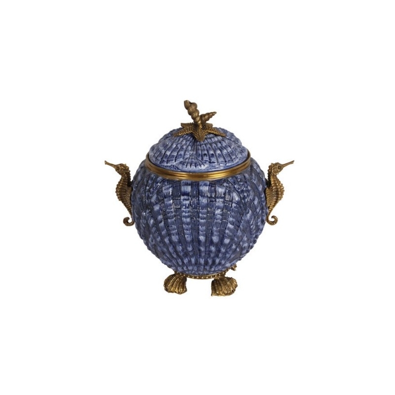 Box in porcelain blue with mounts