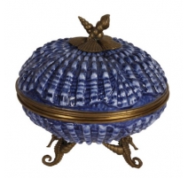 Dose porzellan blau mit rahmen