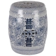 Tabouret en porcelaine bleue et blanche